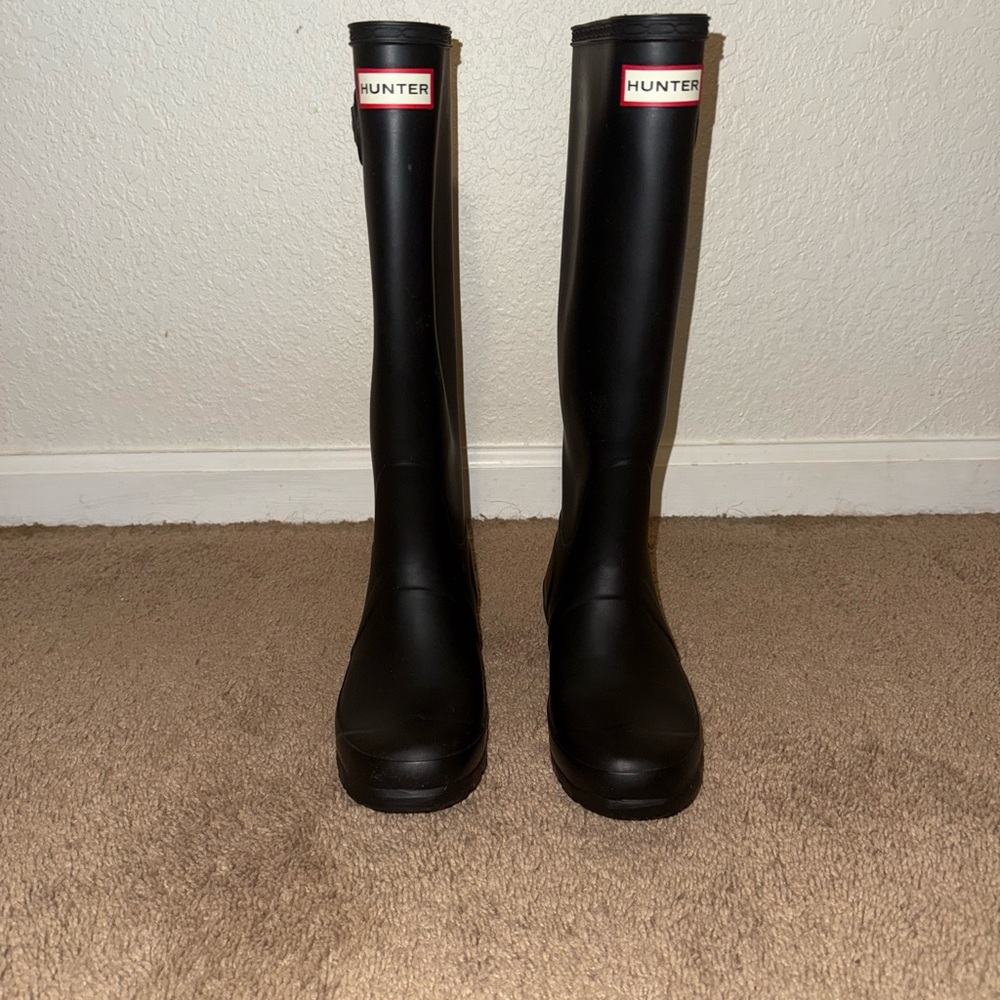 Hunter Black Tall Rain Boots